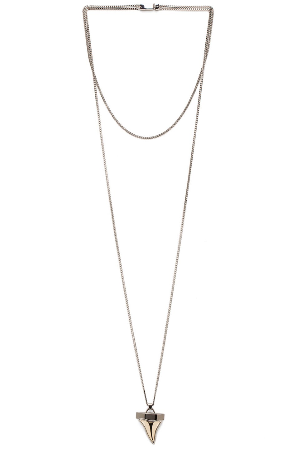 Image 1 of Givenchy Small Metal Shark Tooth Necklace in Silver & Gold