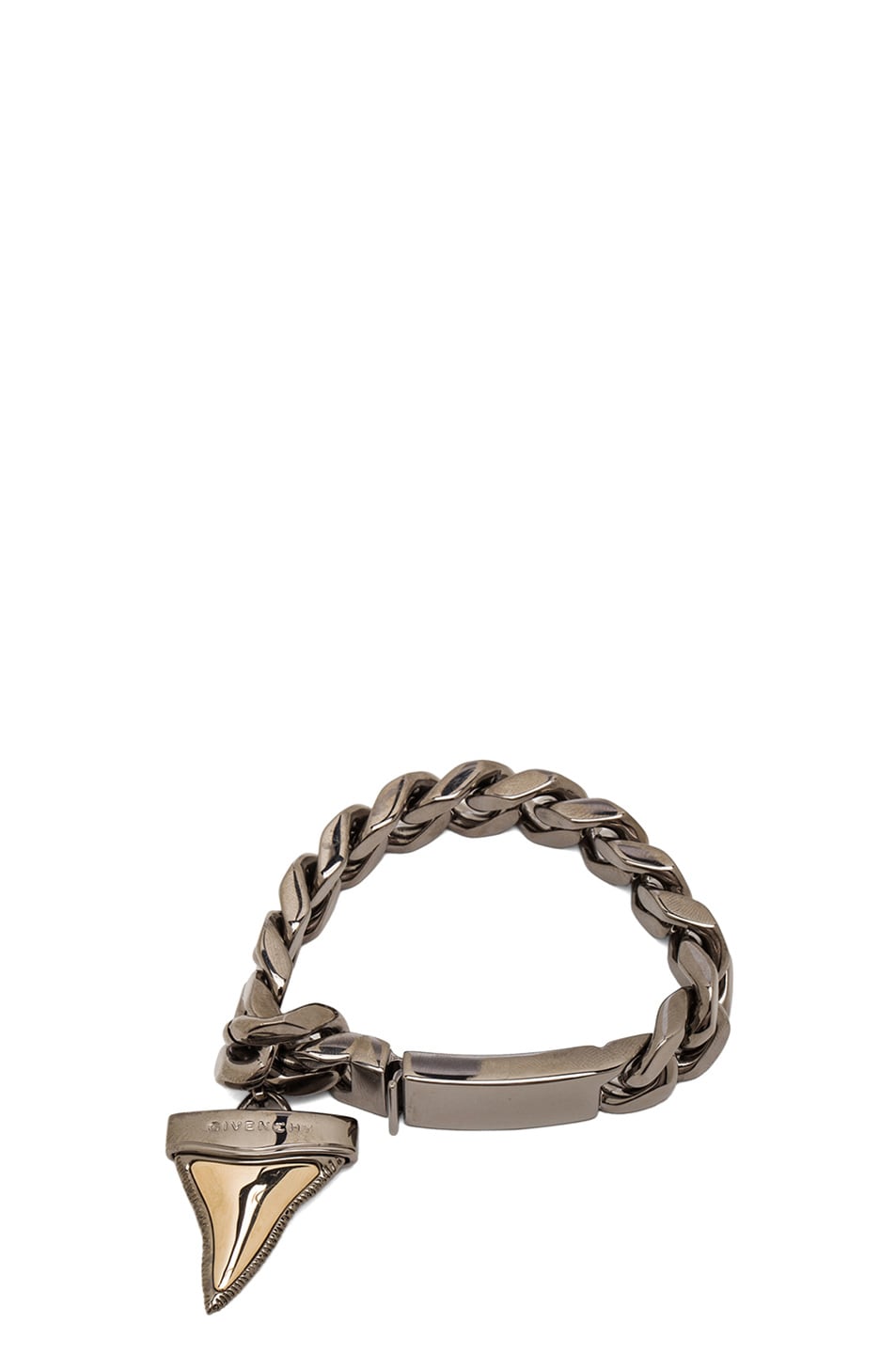 Image 1 of Givenchy Metal Shark Tooth Bracelet in Silver & Gold