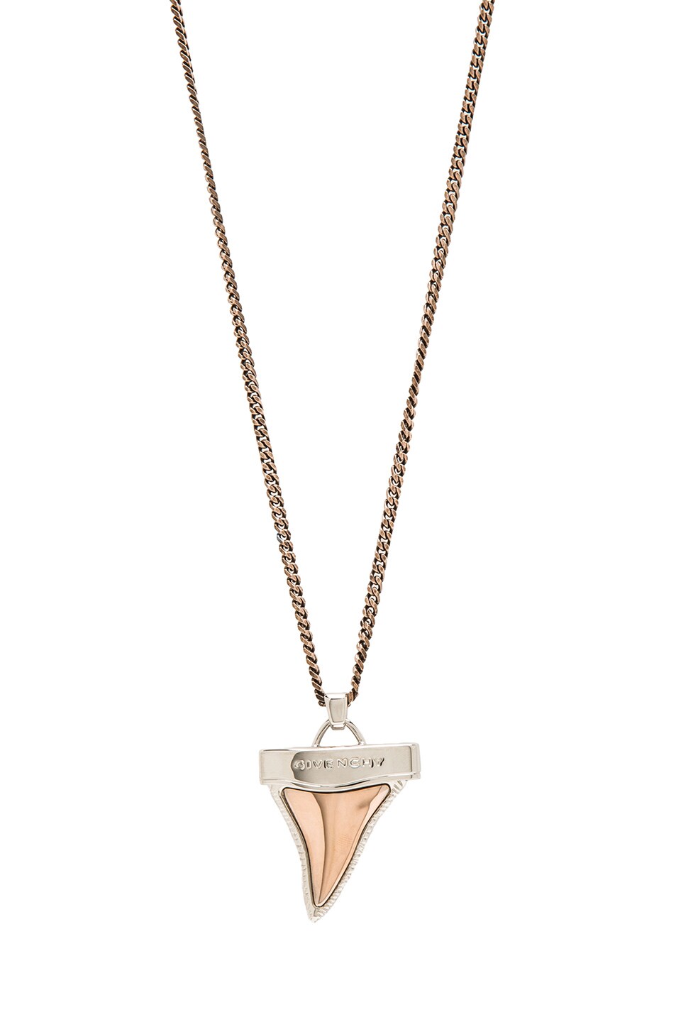 Image 1 of Givenchy Small Shark Tooth Necklace in Pink & Silver