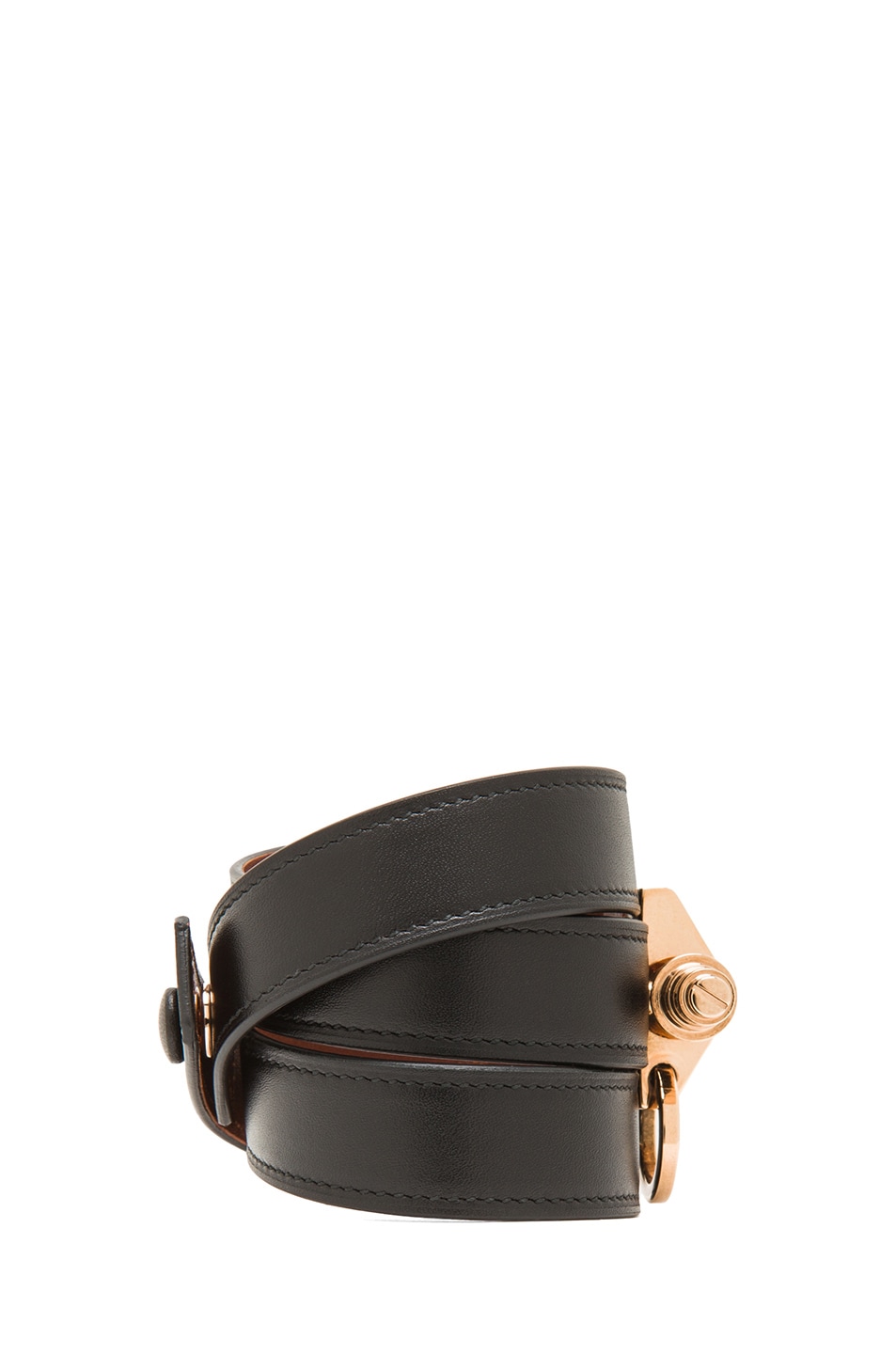 Givenchy 3 Row Obsedia Bracelet In Black And Rose Gold Fwrd