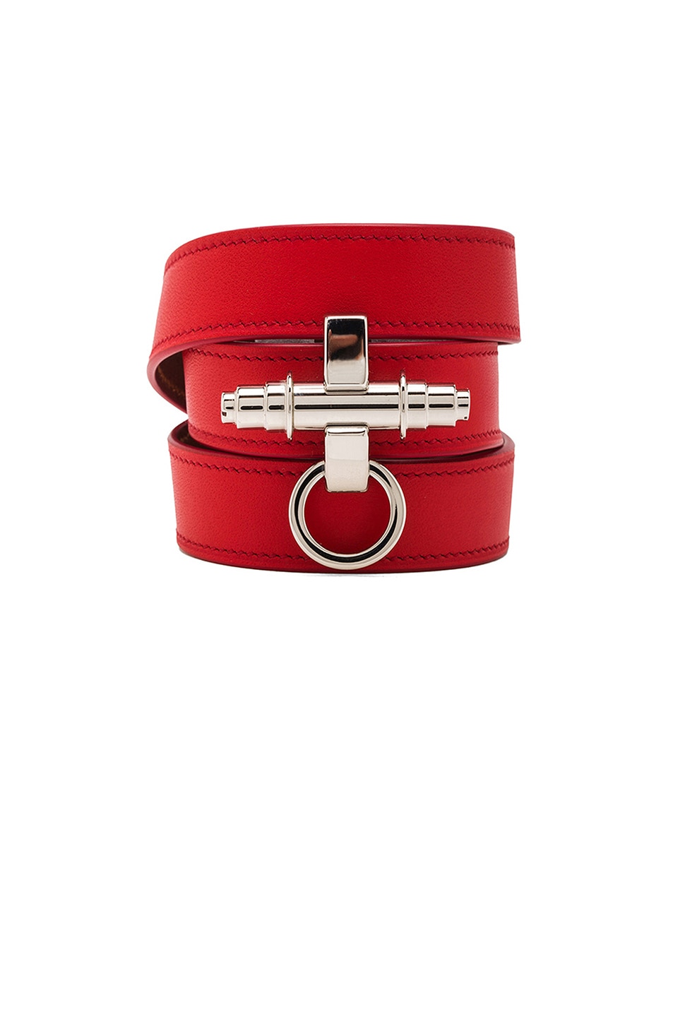 Image 1 of Givenchy 3 Row Obsedia Bracelet in Red & Silver