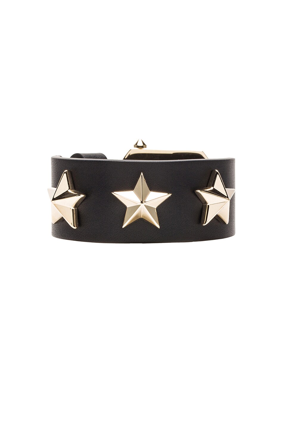 Image 1 of Givenchy Buckle Bracelet with Star Detail in Black & Gold