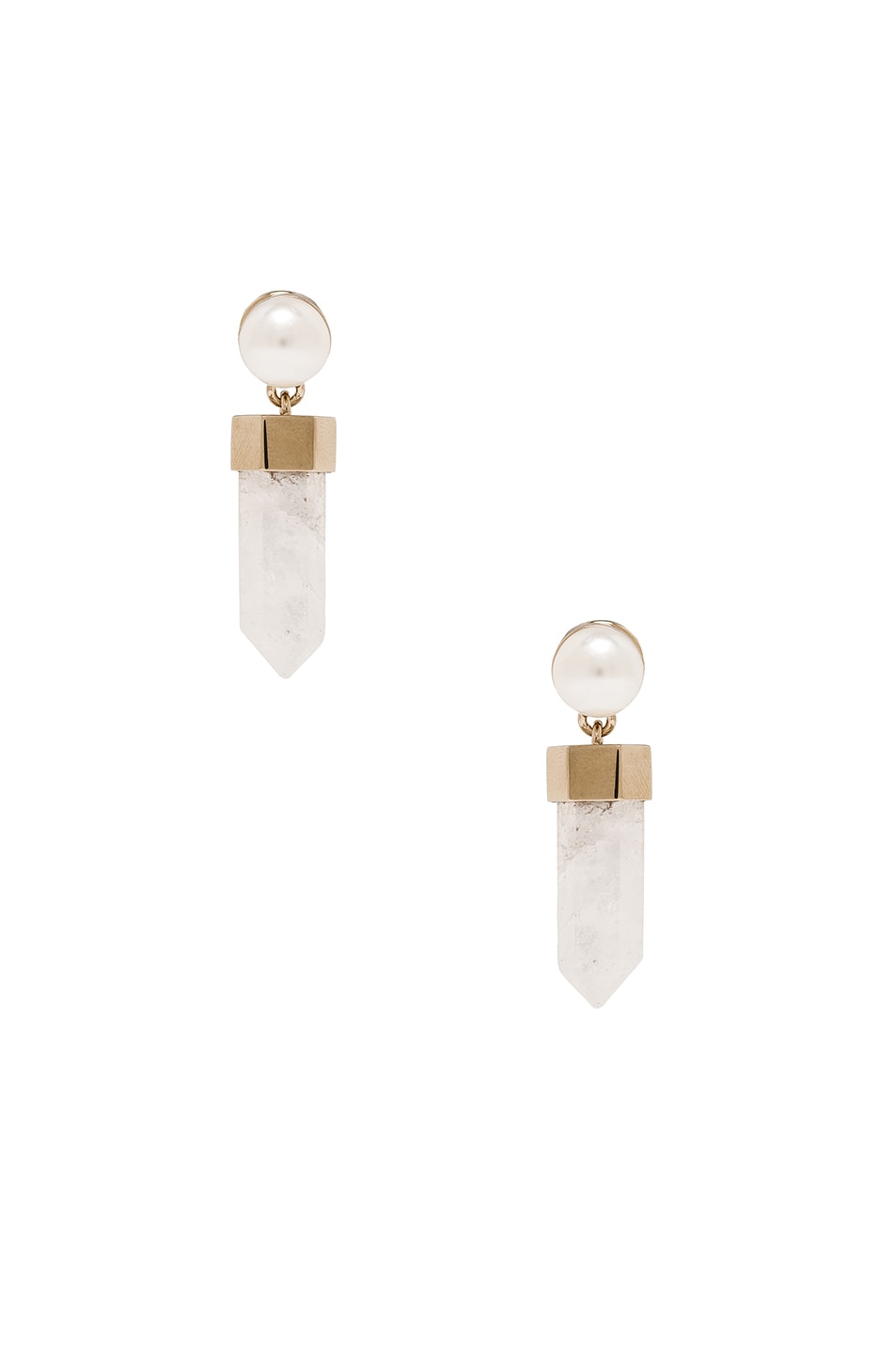 Image 1 of Givenchy Crystal Pendant Earrings in Pale Gold