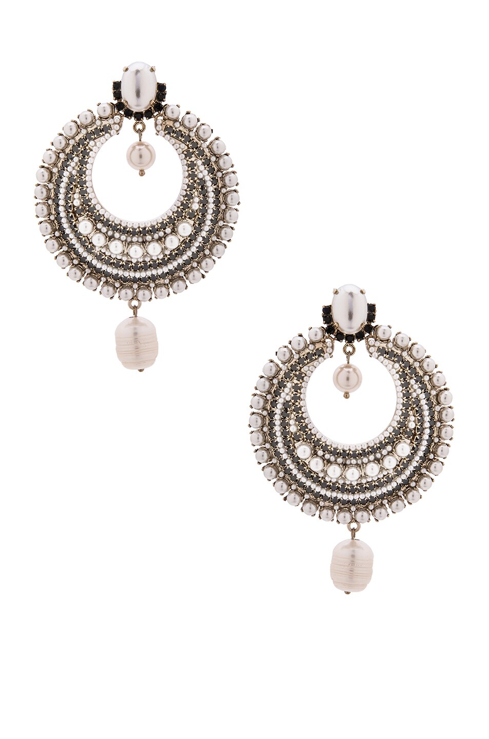 Image 1 of Givenchy Pearl Statement Earrings in Pearls & Strass