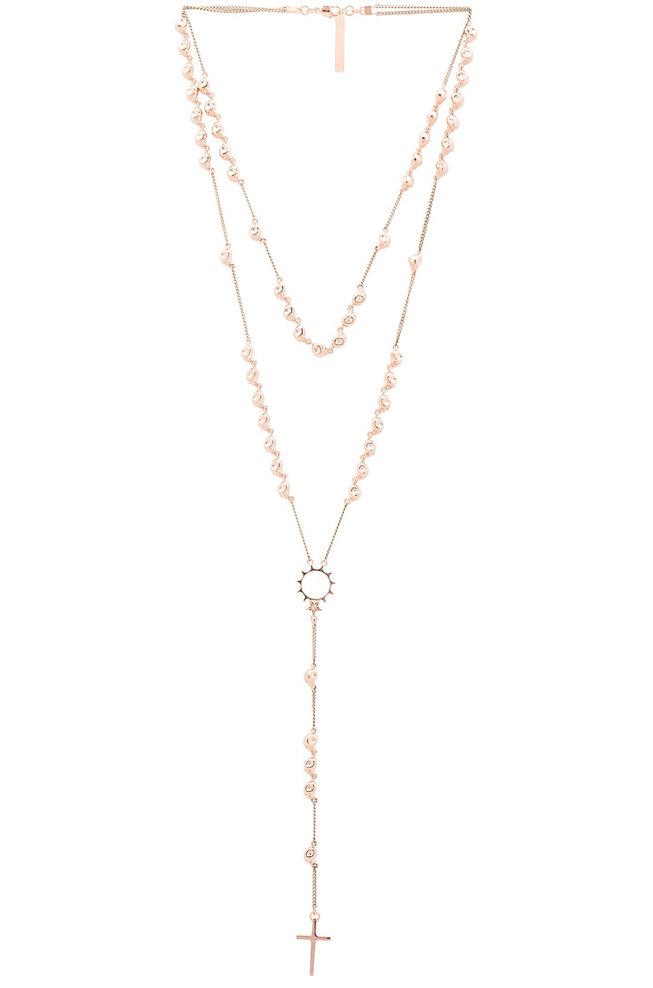 Image 1 of Givenchy Skull Rosary Necklace in Rose Gold