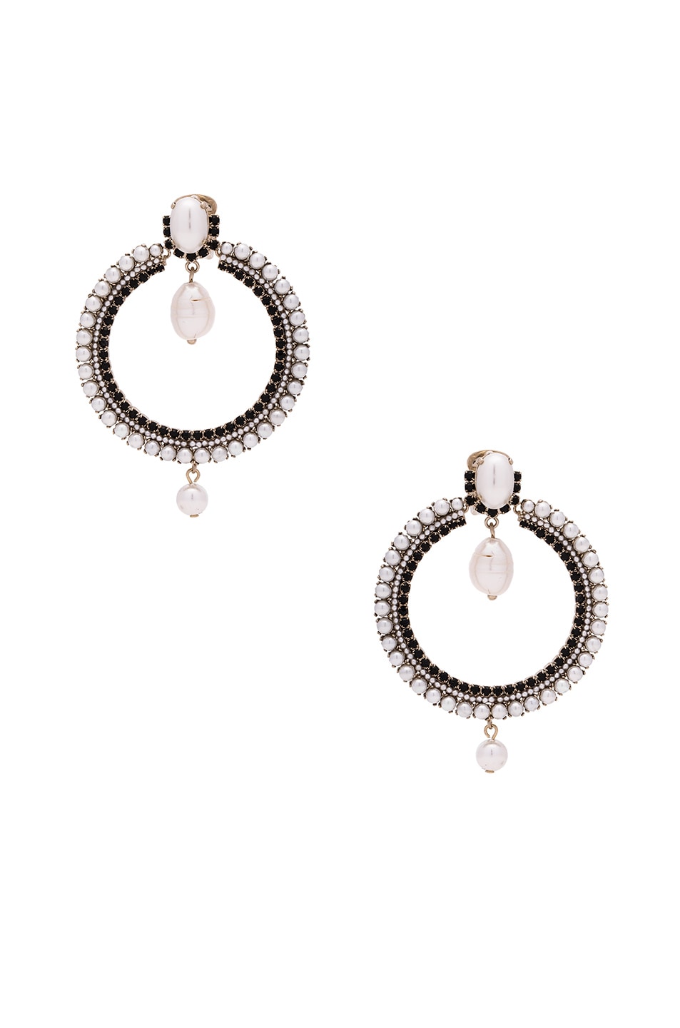 Image 1 of Givenchy Pearl Earrings in Black & White