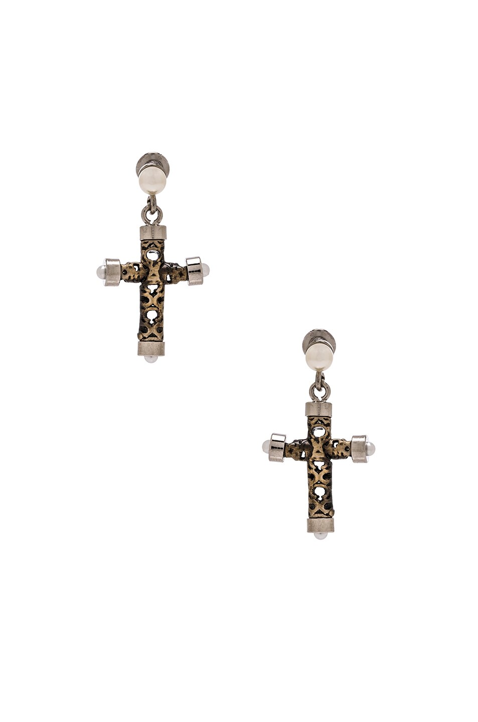 Image 1 of Givenchy Cross Earrings in Bronze