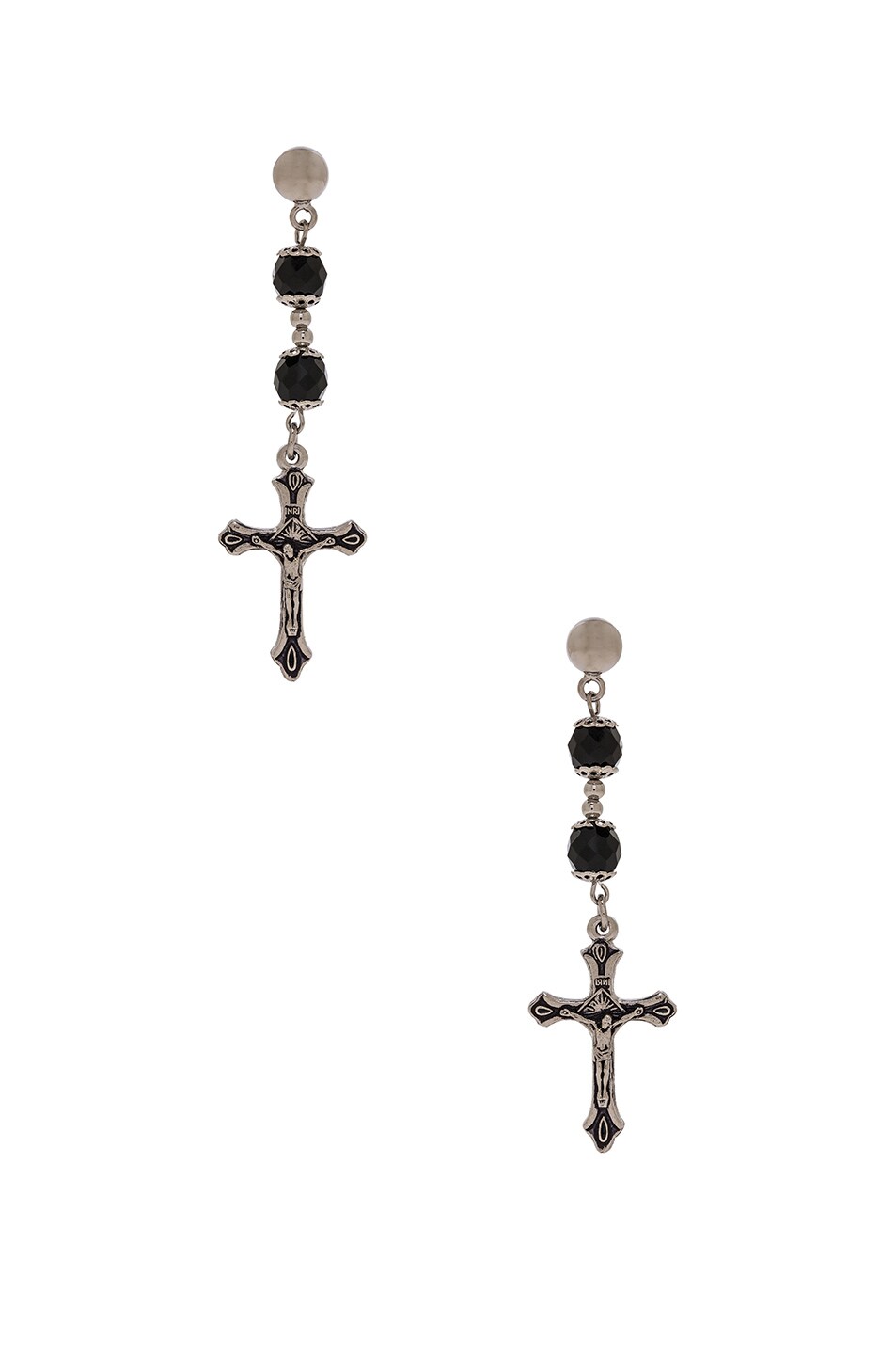 Image 1 of Givenchy Rosario Beads Earrings in Black & Silver