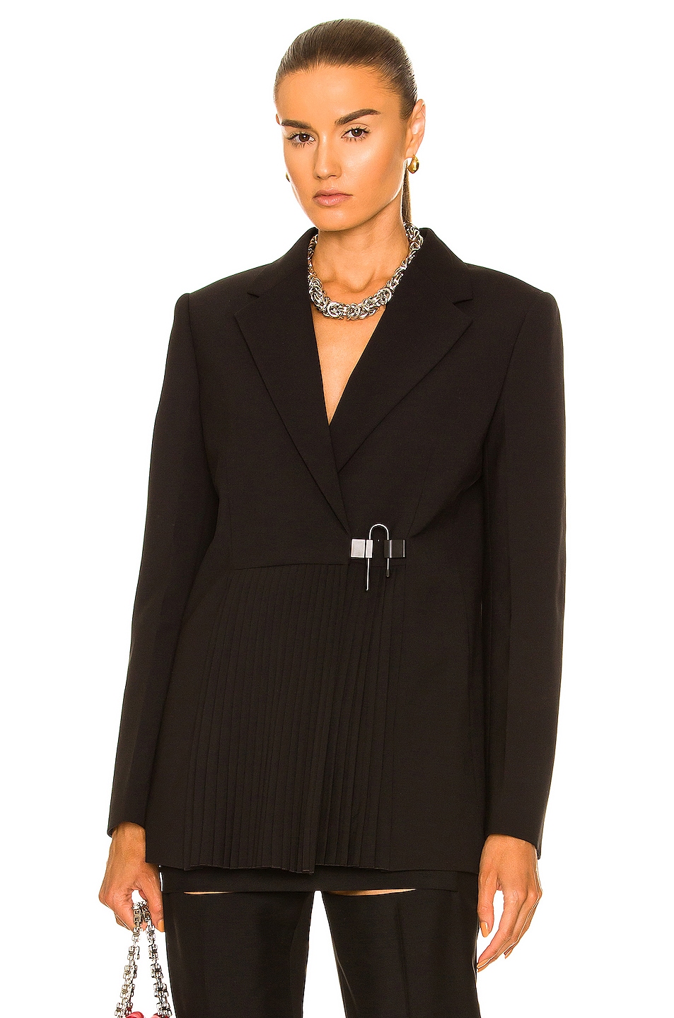Image 1 of Givenchy U Lock Pleat Jacket in Black
