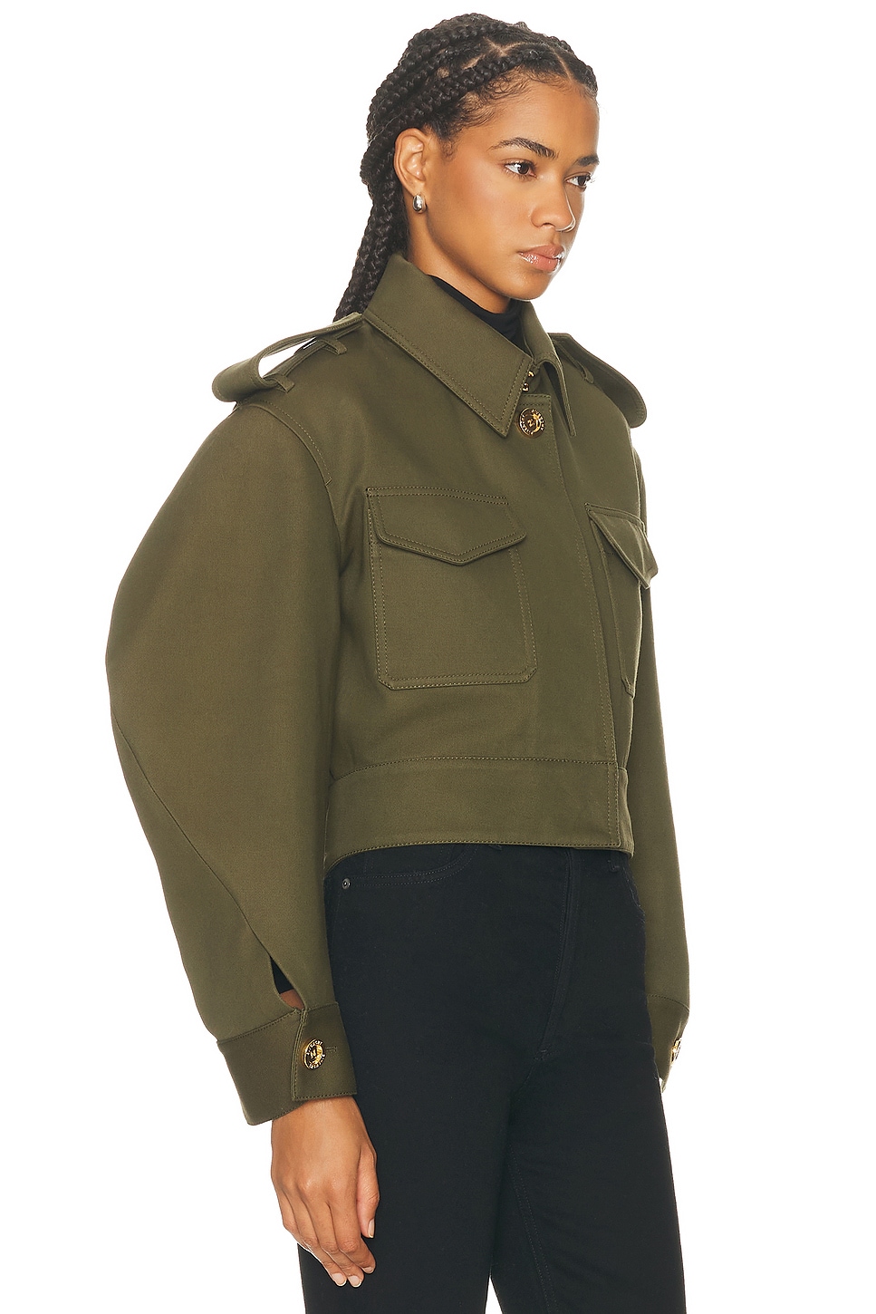 Givenchy Cropped Utility Jacket In Brown