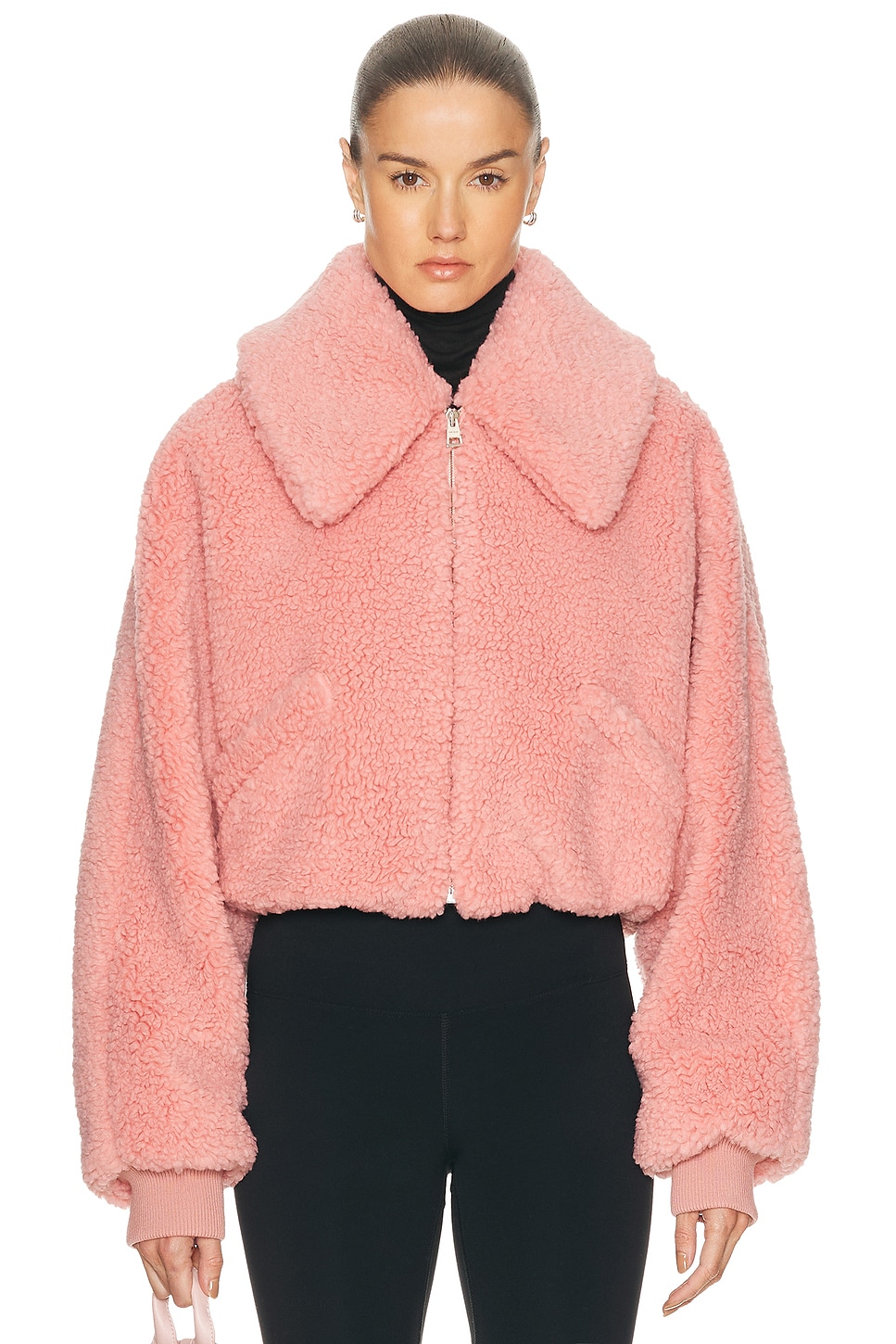 Image 1 of Givenchy Faux Fur Bomber Jacket in Light Pink