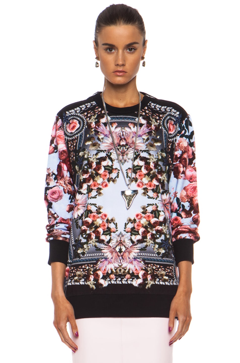Image 1 of Givenchy Roses and Birds of Paradise Cotton Sweatshirt in Multi