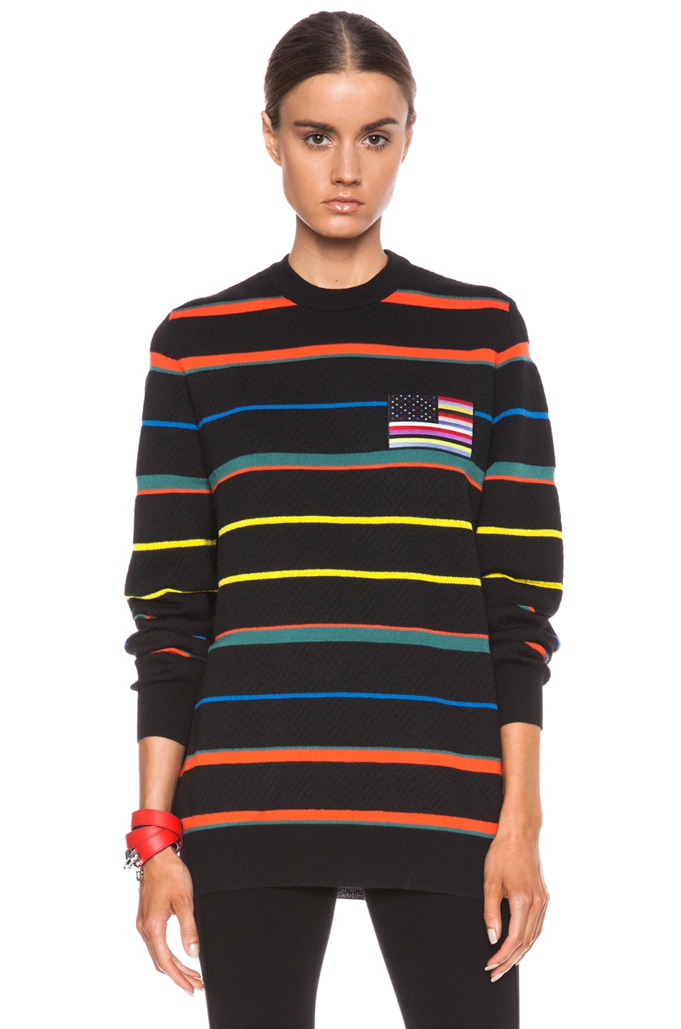 Image 1 of Givenchy Striped Flag Wool Sweatshirt in Multi