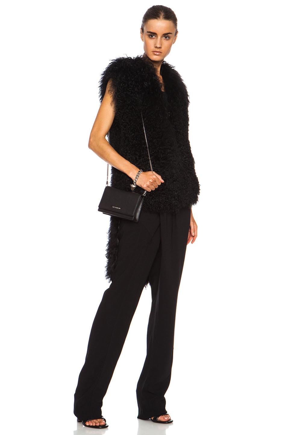Image 1 of Givenchy Mongolian Fur Vest in Black
