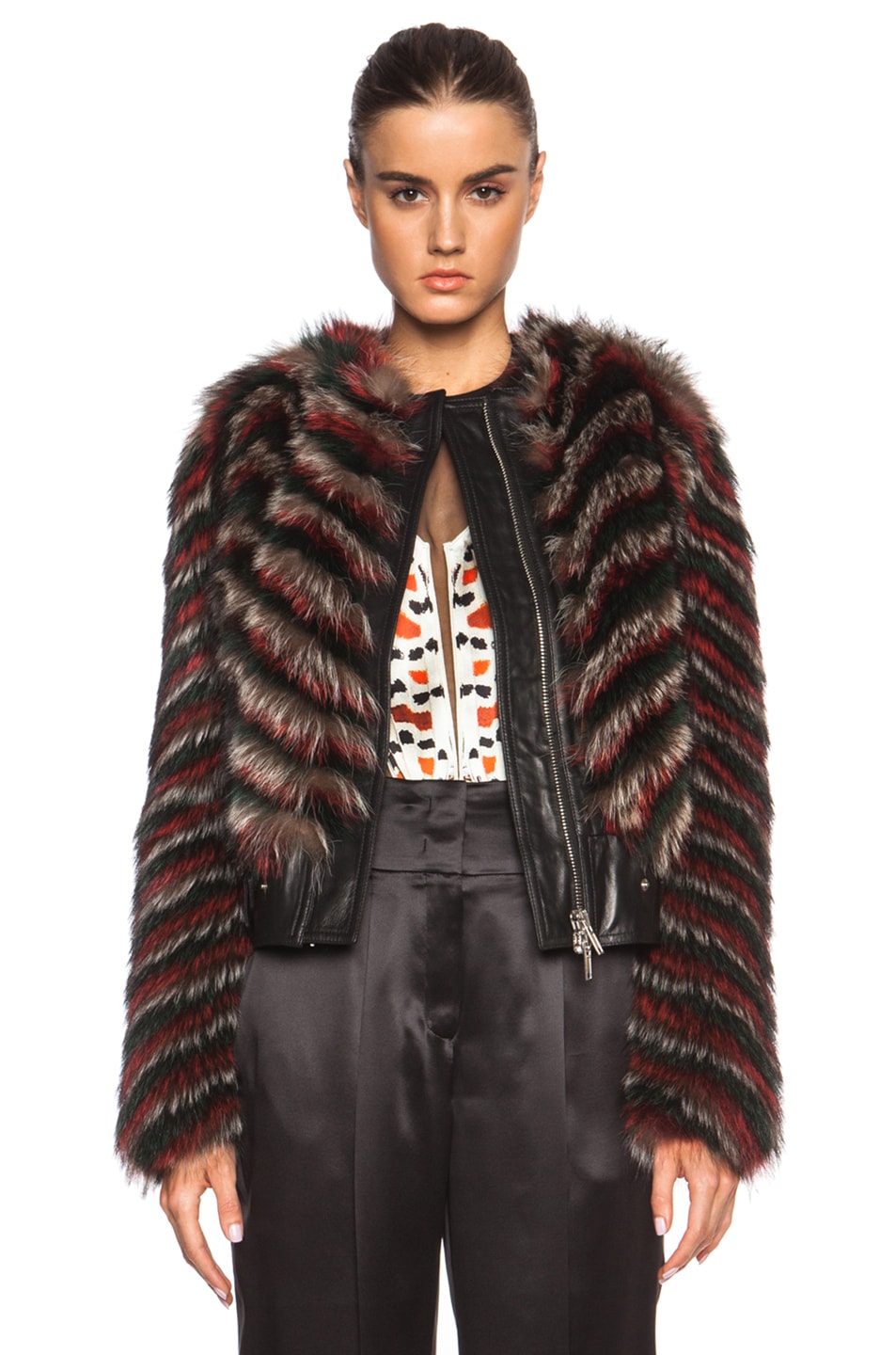 Image 1 of Givenchy Chevron Marmot Fur Jacket in Natural
