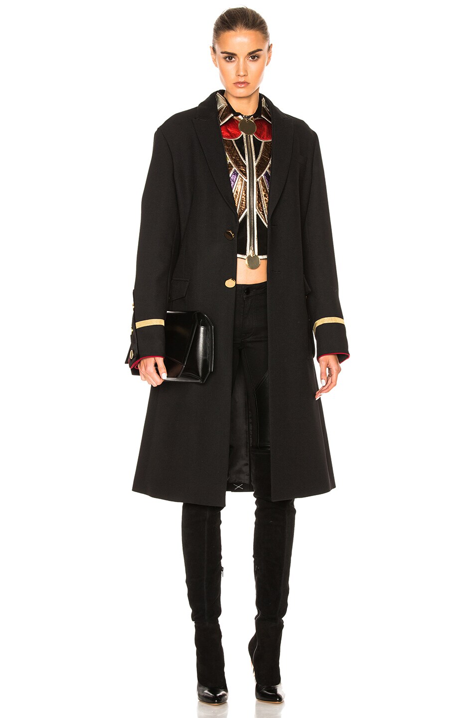 Image 1 of Givenchy Canvas Wool Coat in Black