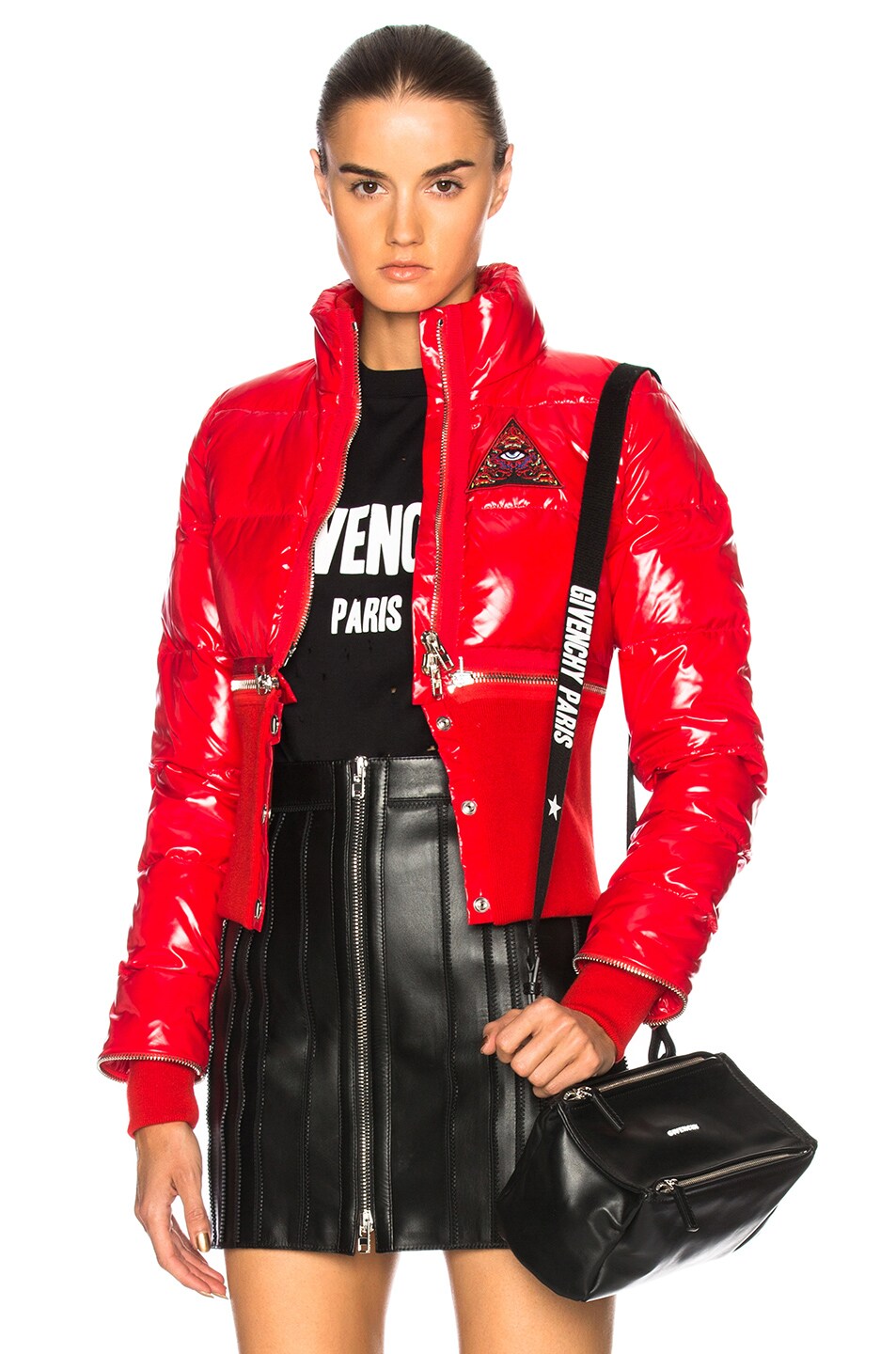 Image 1 of Givenchy Nylon & Knit Parka in Red