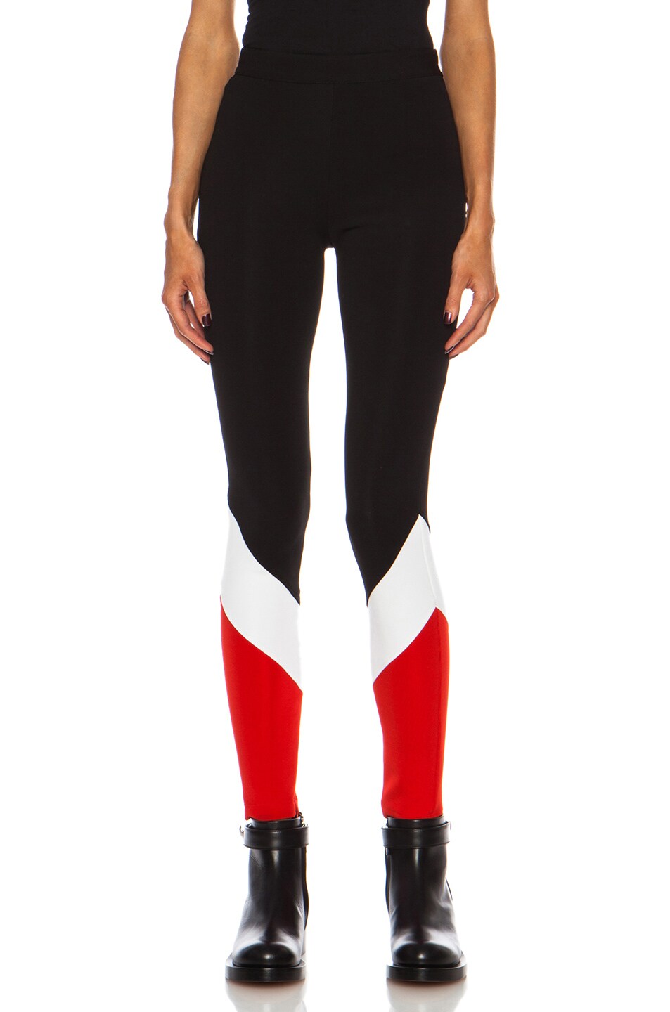 Image 1 of Givenchy Contrast Stripe Viscose-Blend Legging in Black