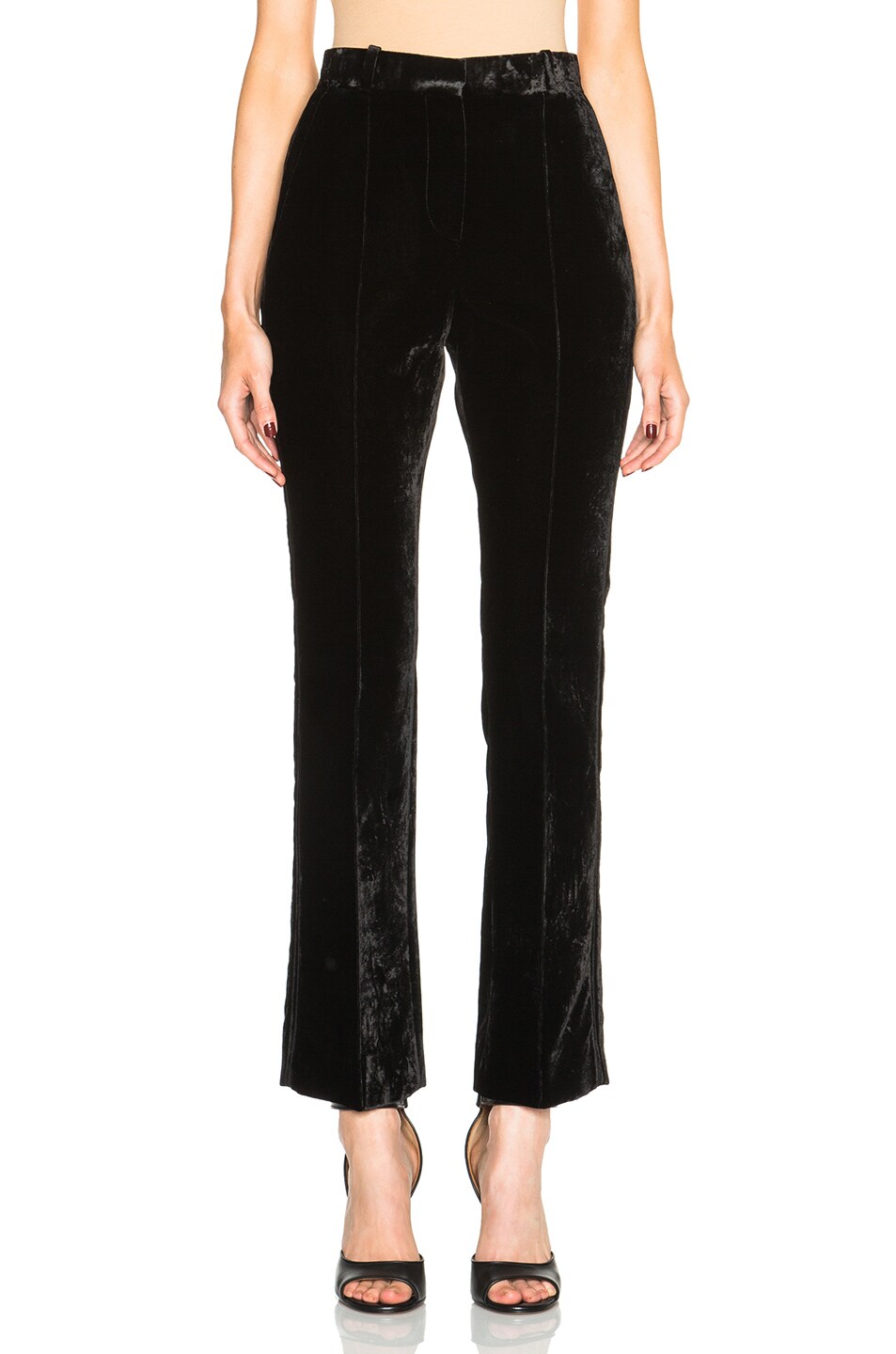 Image 1 of Givenchy Crushed Velvet Trousers in Black