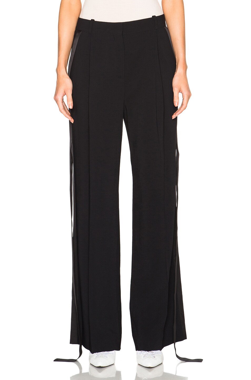 Image 1 of Givenchy Trousers with Detached Satin Band in Black