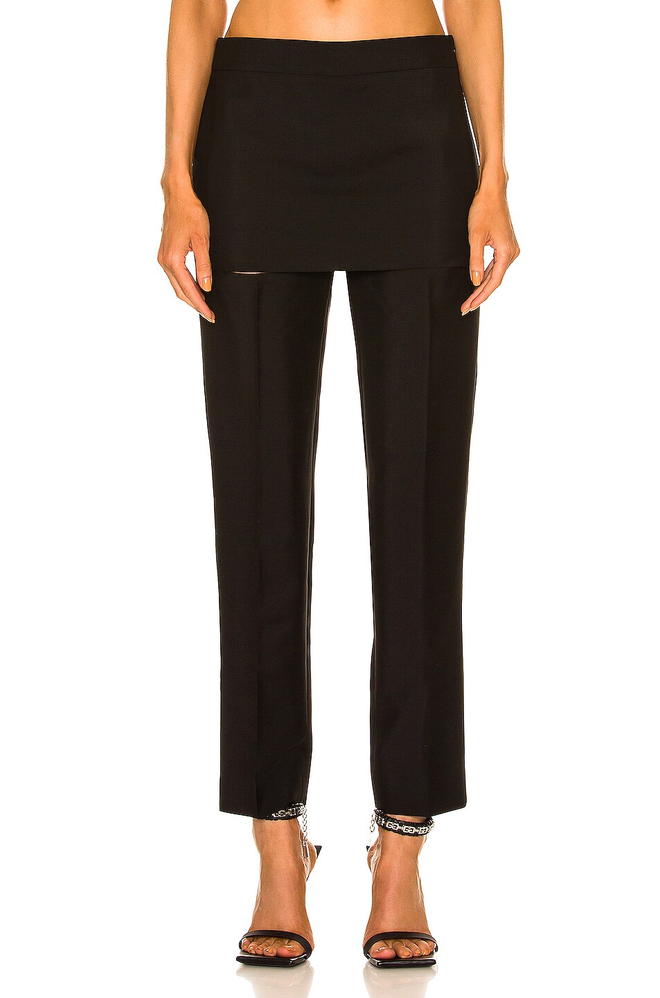 Image 1 of Givenchy Slim Fit Trouser with Mini Skirt in Black