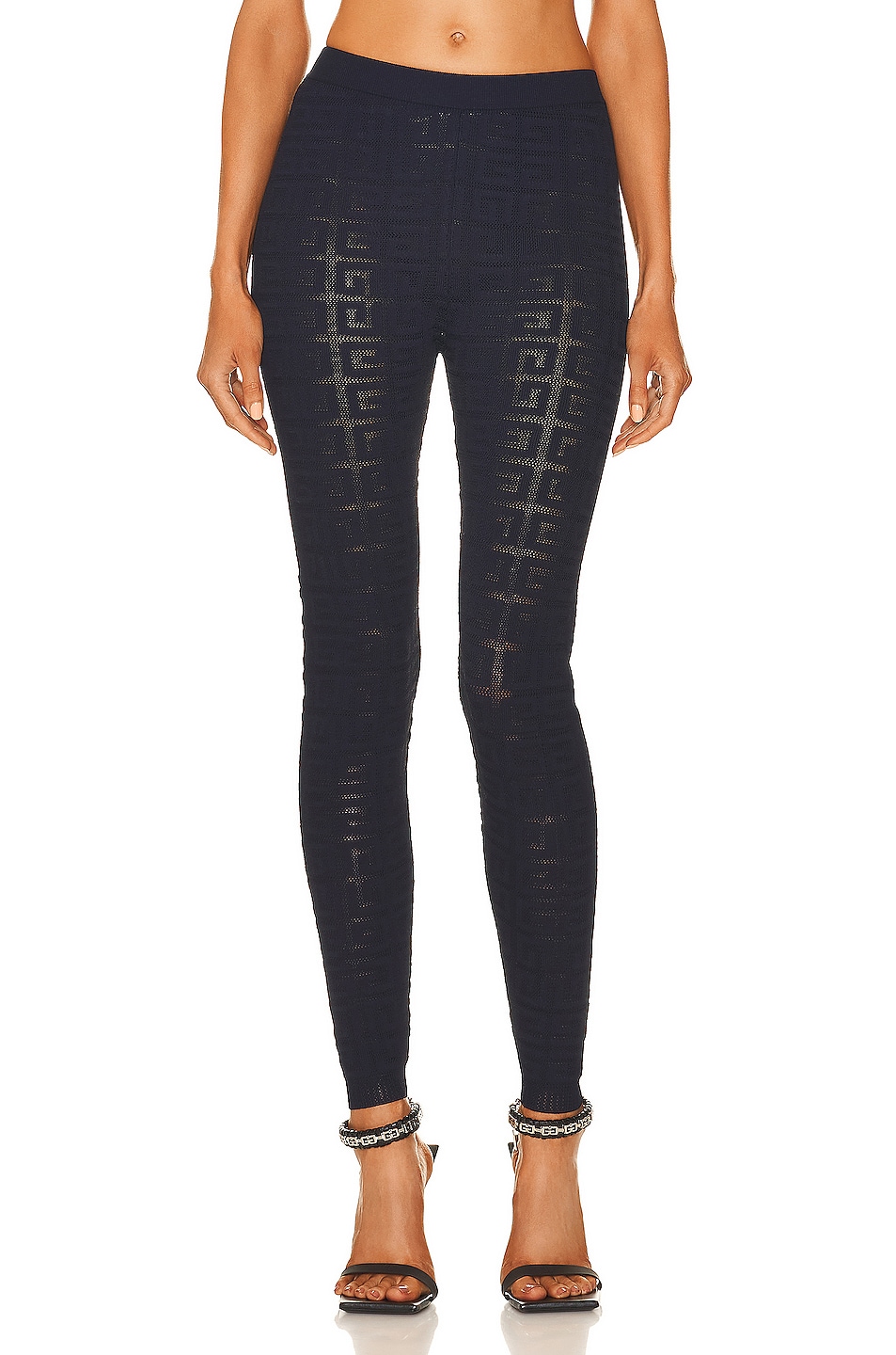 Image 1 of Givenchy Lace Monogram Stretch Legging in Navy