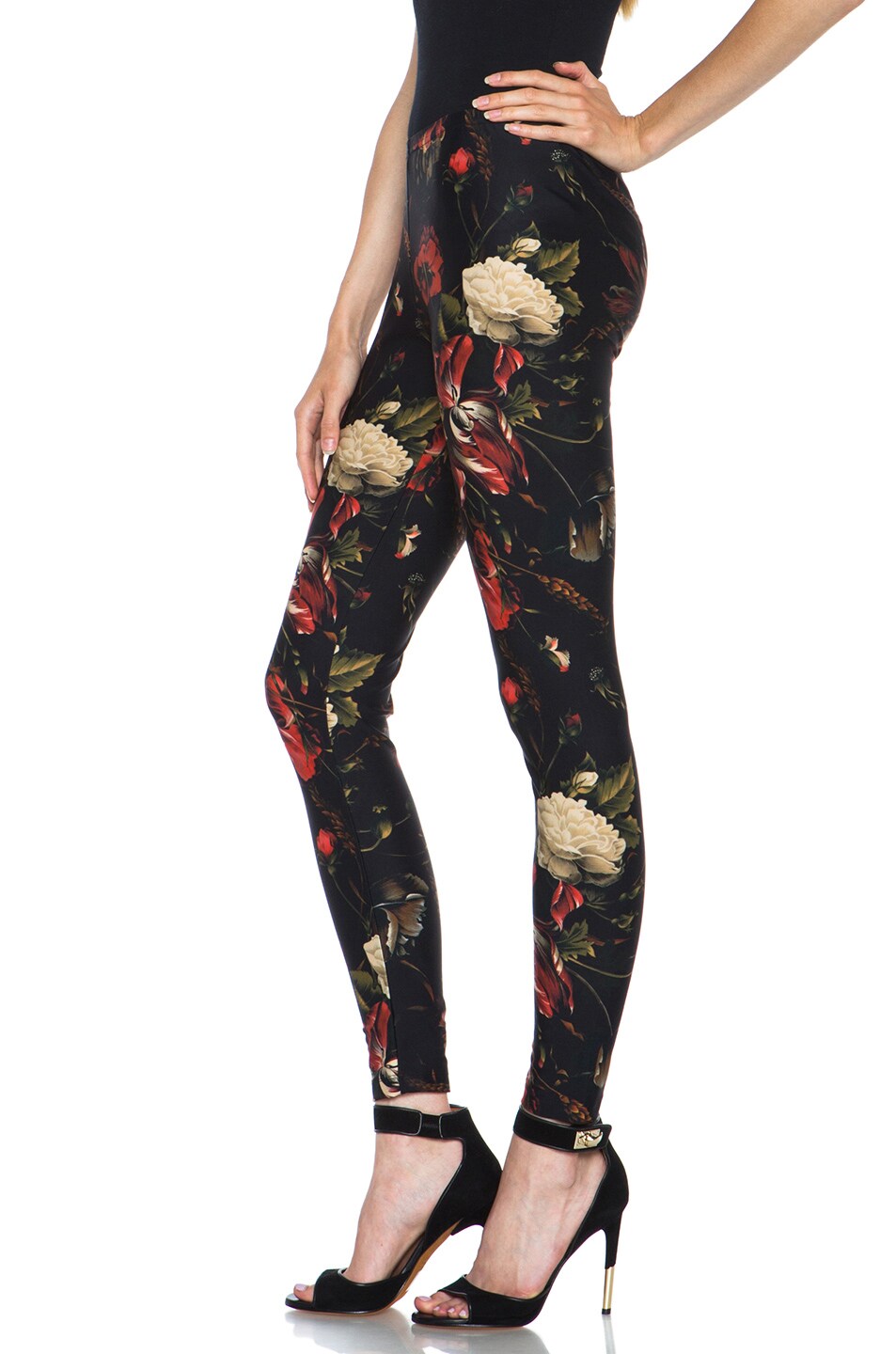 Givenchy Red Floral Print Jersey Legging in Multi | FWRD