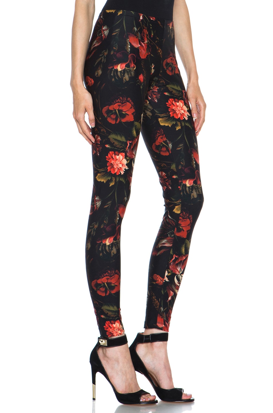 Givenchy Red Floral Print Jersey Legging in Multi | FWRD