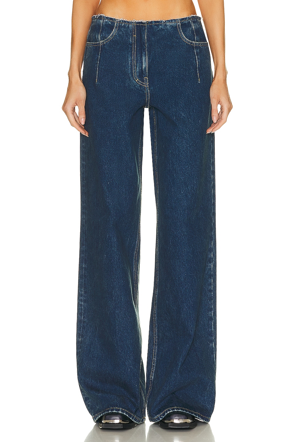 Image 1 of Givenchy Wide Leg No Waistband Trouser in Medium Blue
