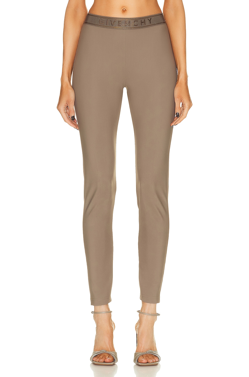 Image 1 of Givenchy Elastic Jacquard Legging in Brown Mud