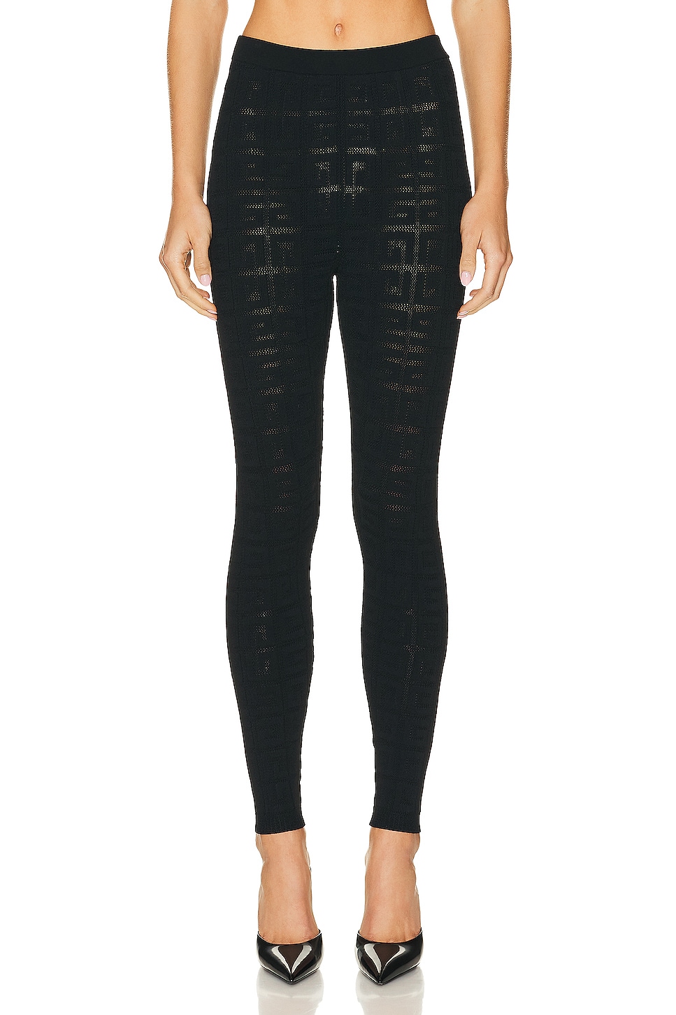 Image 1 of Givenchy Stretch Lace Monogram Legging in Black
