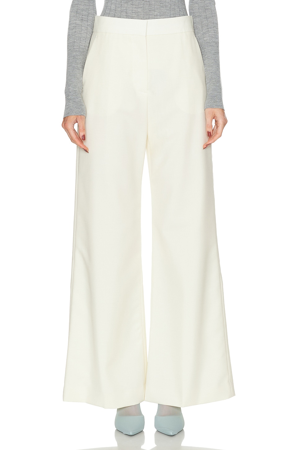 Image 1 of Givenchy Low Waist Wide Leg Pant in Ecru