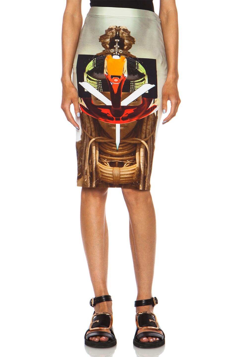 Image 1 of Givenchy Masai Robot Warrior Cotton-Blend Skirt in Multi
