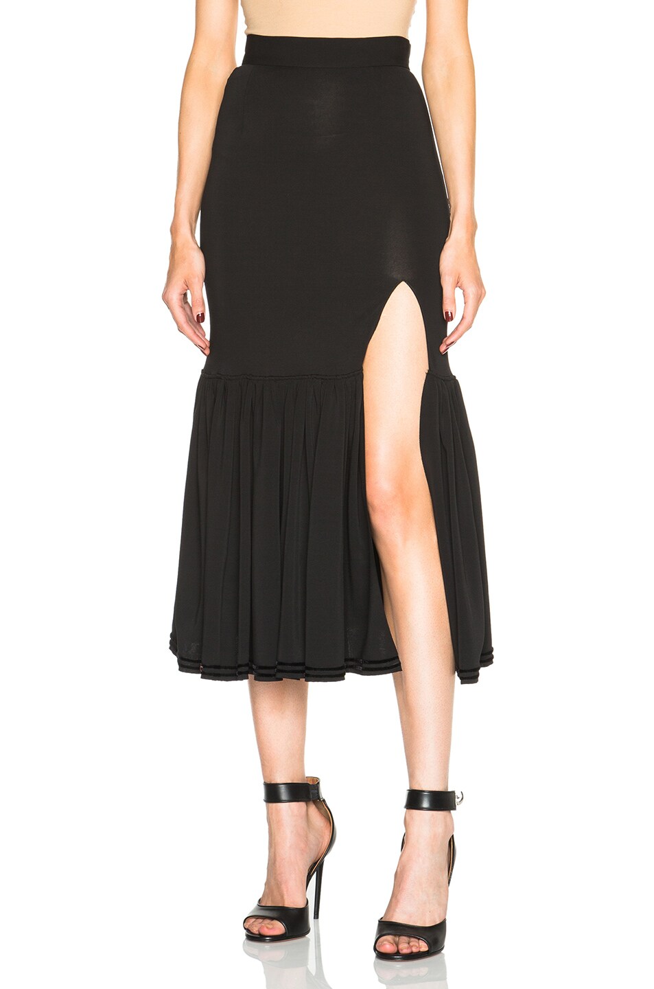 Image 1 of Givenchy Matte Heavy Crepe Jersey Skirt in Black