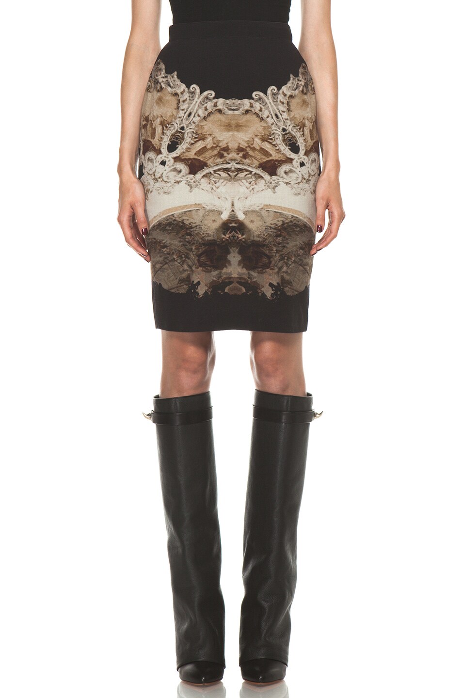 Image 1 of Givenchy Cathedral Print Skirt in Black Multi