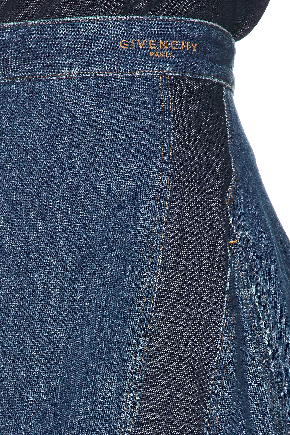 Givenchy Mini Cocoon Denim Skirt In Medium Blue