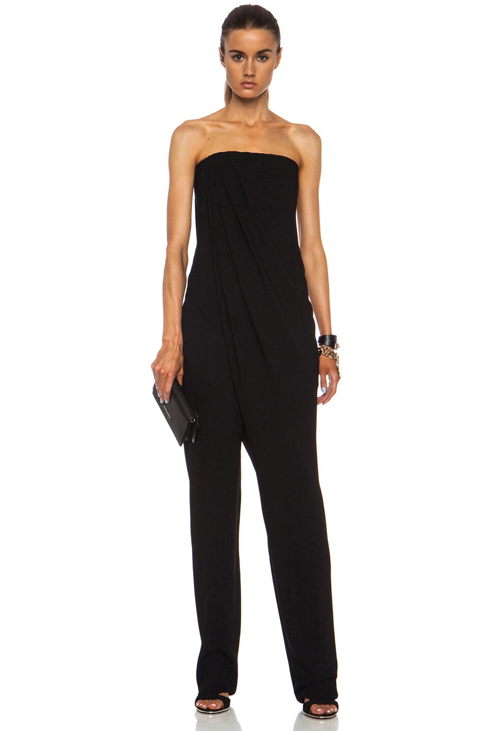 Image 1 of Givenchy Corseted Viscose-Blend Jumpsuit with Pockets in Black