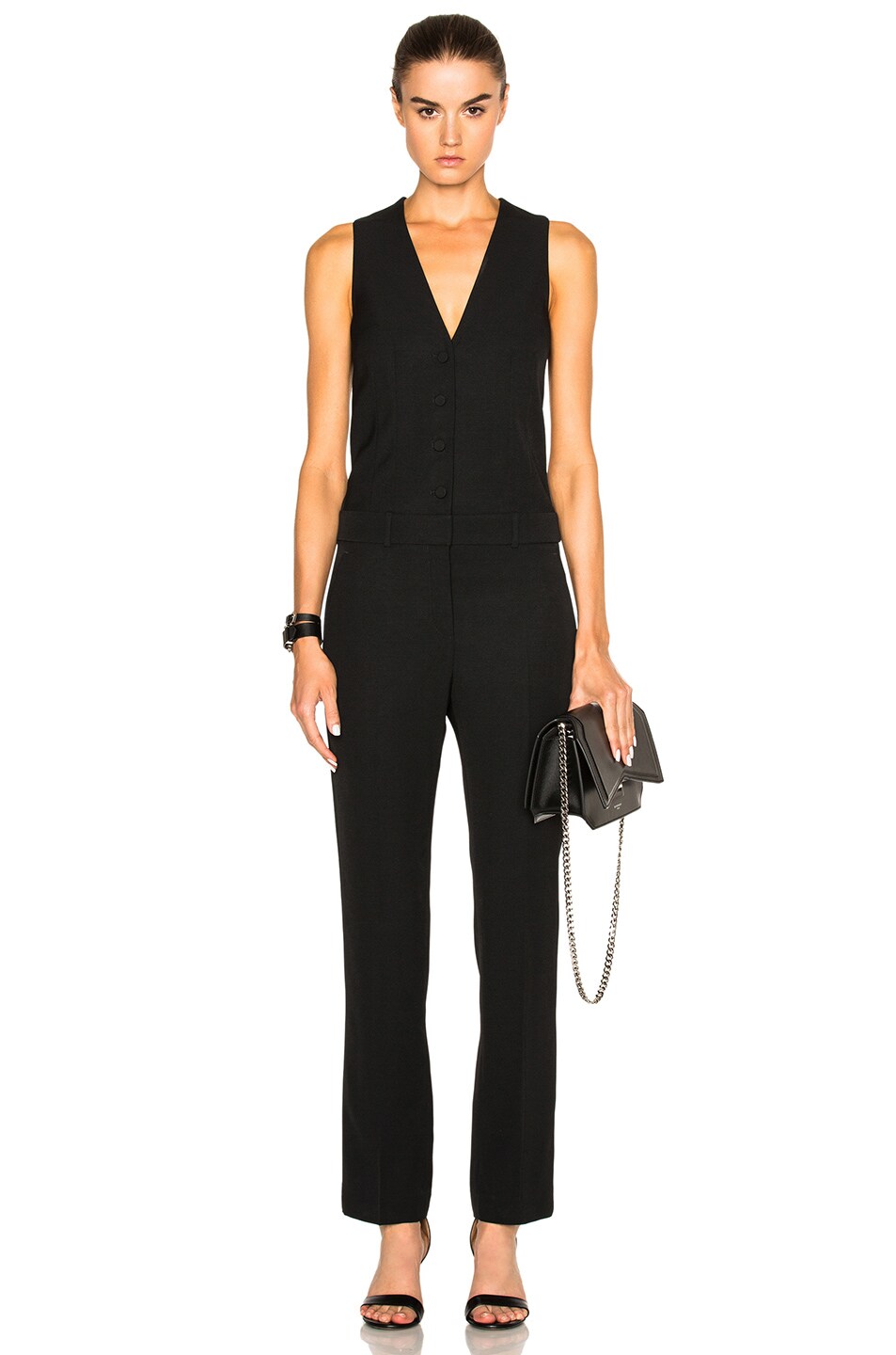 Image 1 of Givenchy Crepe Satin Jumpsuit in Black