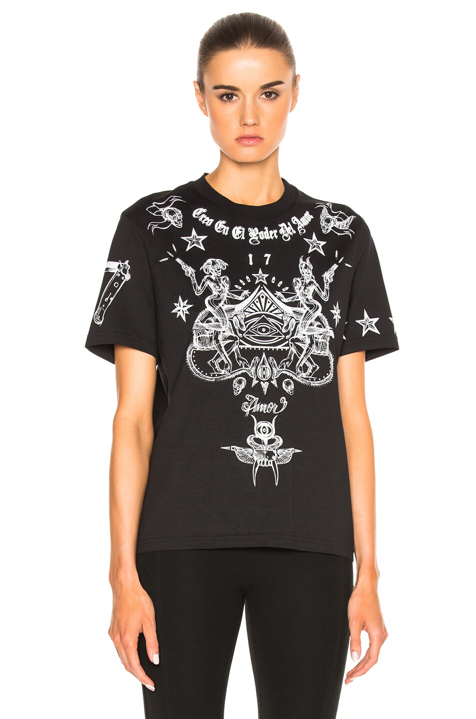 Image 1 of Givenchy Simple Tattoo Tee in Black