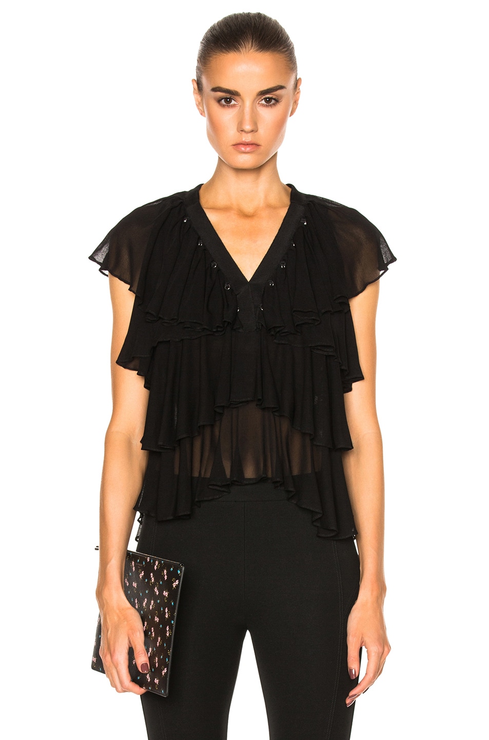 Image 1 of Givenchy Layered Ruffle Blouse in Black