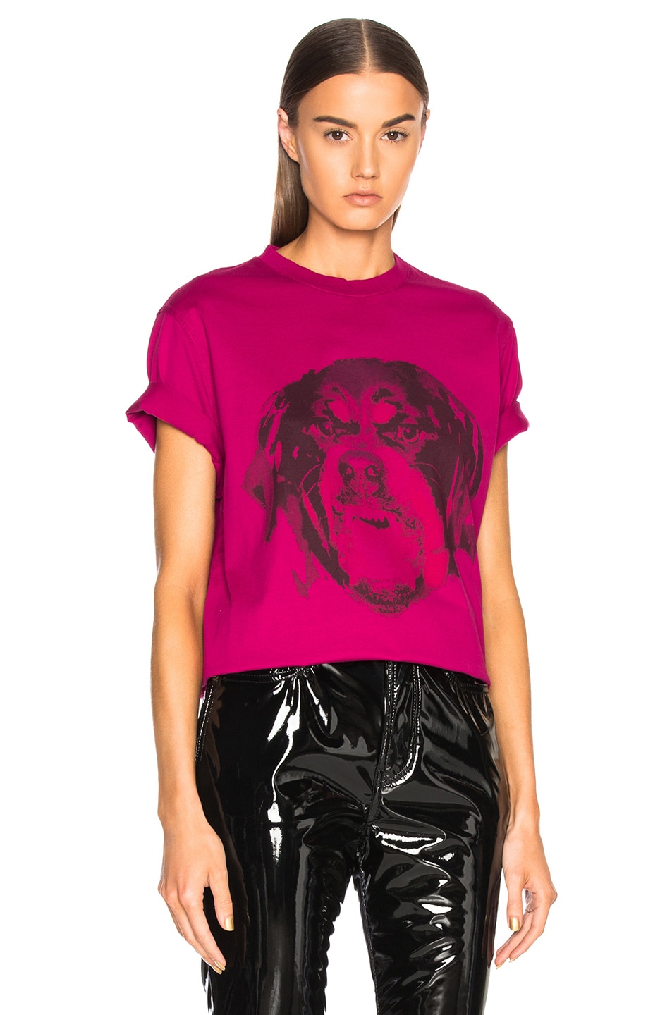 Image 1 of Givenchy Rottweiler Printed Graphic Tee in Fuchsia