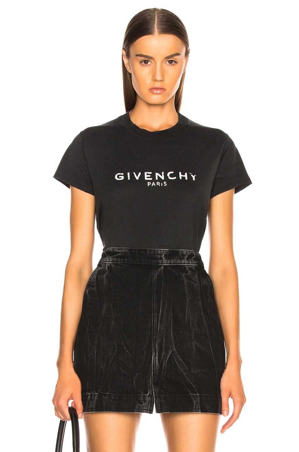 Image 1 of Givenchy Destroyed Logo Tee in Black