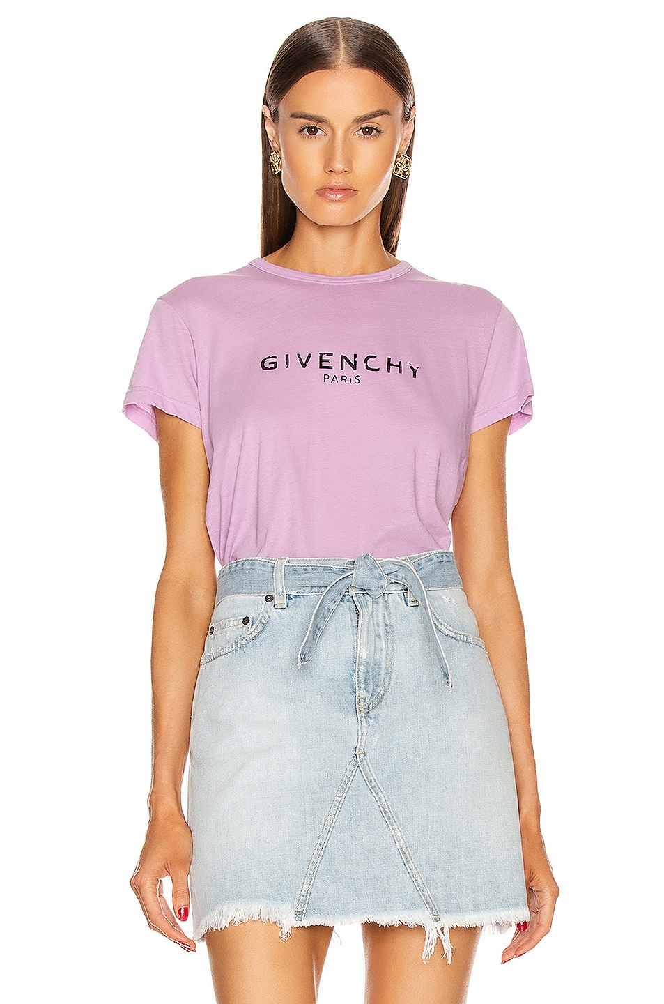 Image 1 of Givenchy Fitted Short Sleeve T Shirt in Mauve