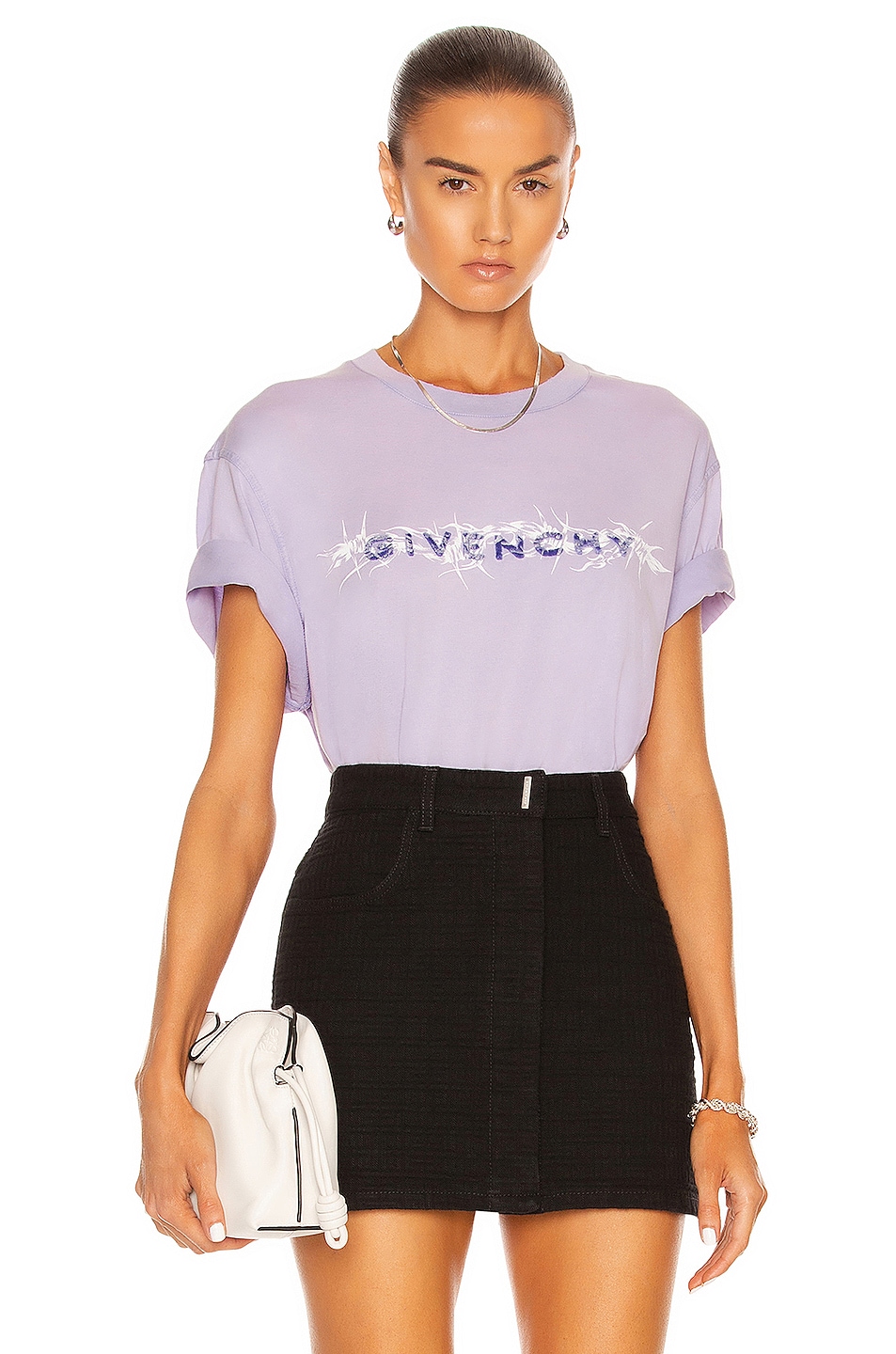 Image 1 of Givenchy Short Sleeve Masculine T-Shirt in Lilac