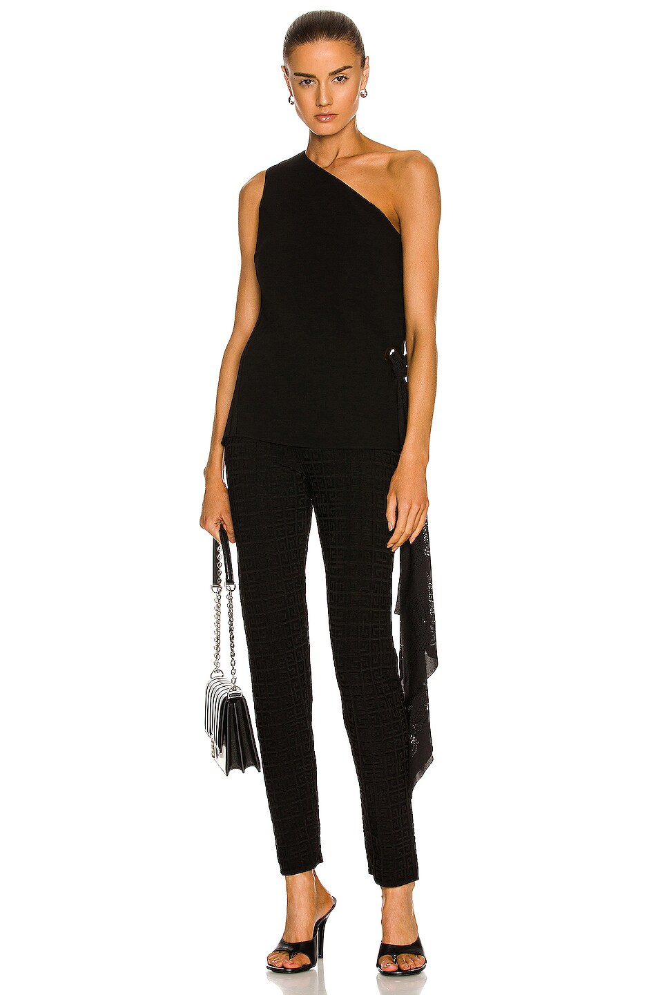 Image 1 of Givenchy One Shoulder Top in Black