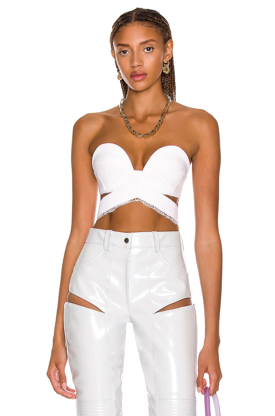 Image 1 of Givenchy Cross Bra Top in White