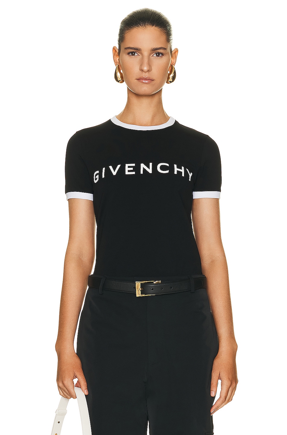 Image 1 of Givenchy Ringer T-shirt in Black & White
