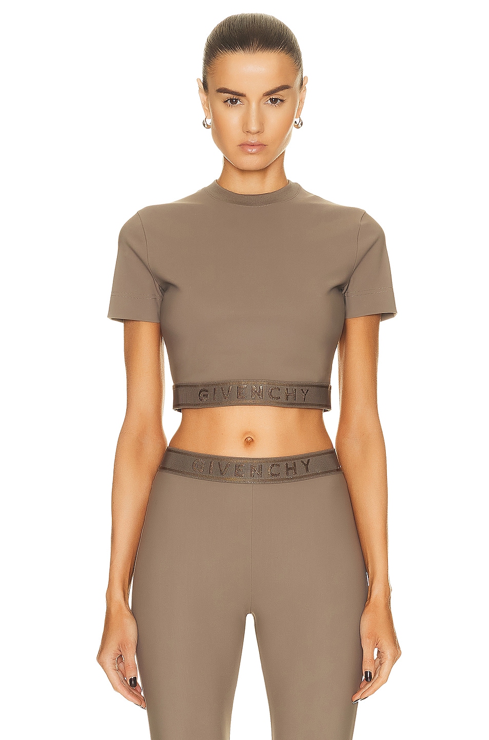 Image 1 of Givenchy Crop Top in Brown Mud