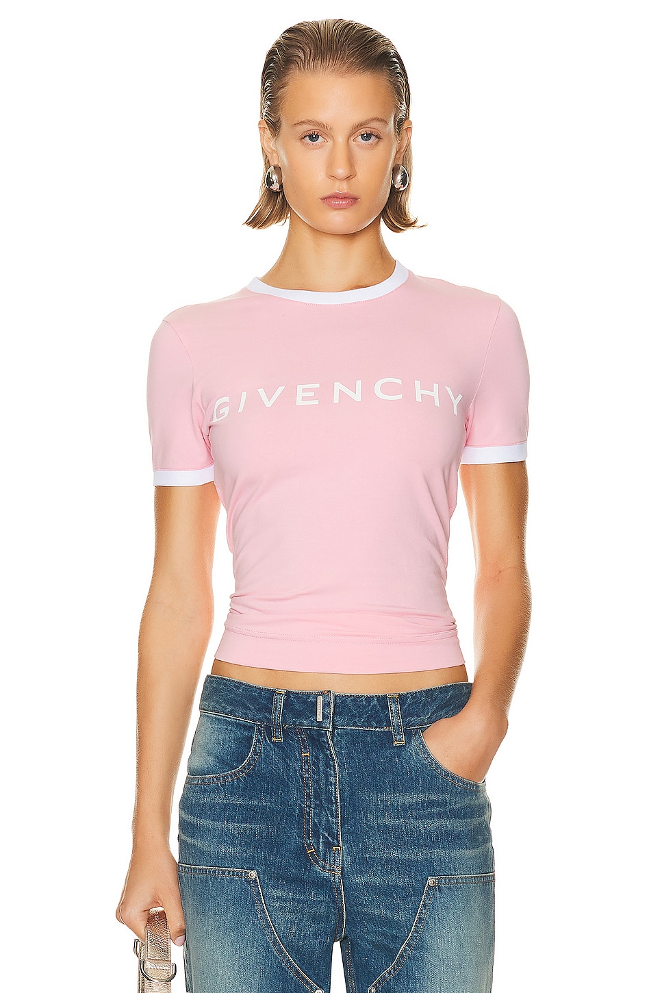 Image 1 of Givenchy Ringer T Shirt in Flamingo