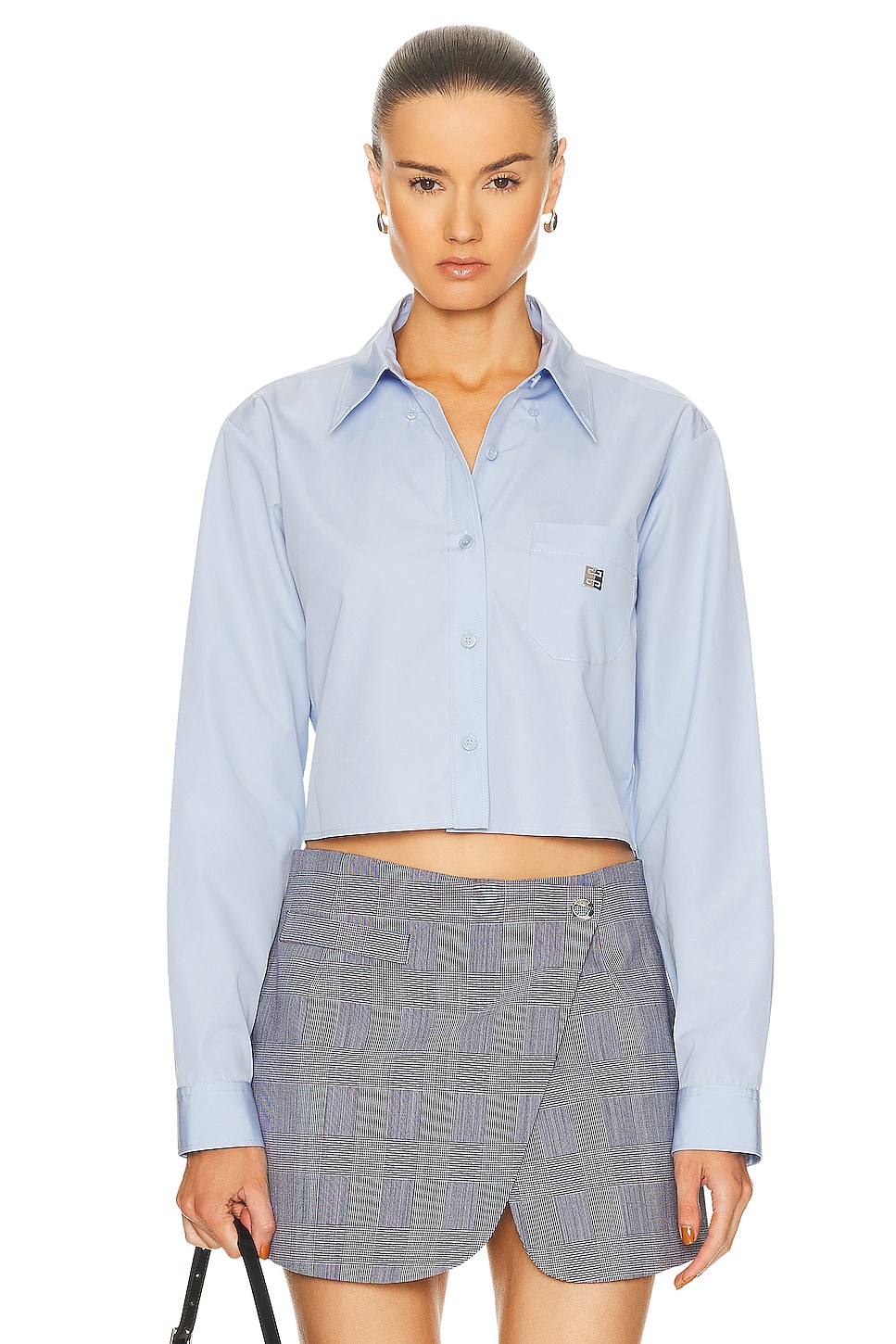 Image 1 of Givenchy 4G Cropped Shirt in Baby Blue